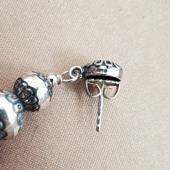 American West Sterling Silver Native Pearl Earrings - Picture 9 of 10